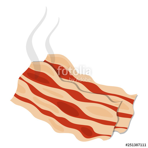 Bacon Isolated On White Background Cartoon Illustration Of Bacon 500x500 Bacon Isolated On White Background Cartoon Illustration Of Bacon