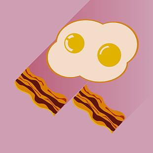 310x310 Free Download Stylish Paper Sticker Fried Eggs With Bacon Vector