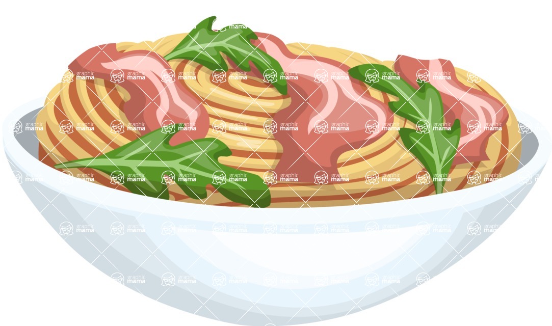Spaghetti With Bacon Vector Illustration Graphicmama 1083x640 Spaghetti With Bacon Vector Illustration Graphicmama