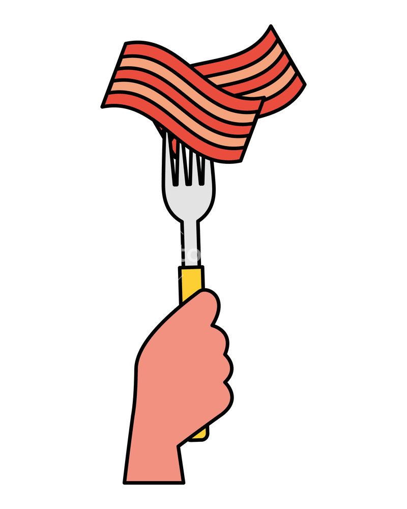 Hand Holding Fork With Bacon Vector Illustration Royalty Free 800x1000 Hand Holding Fork With Bacon Vector Illustration Royalty Free