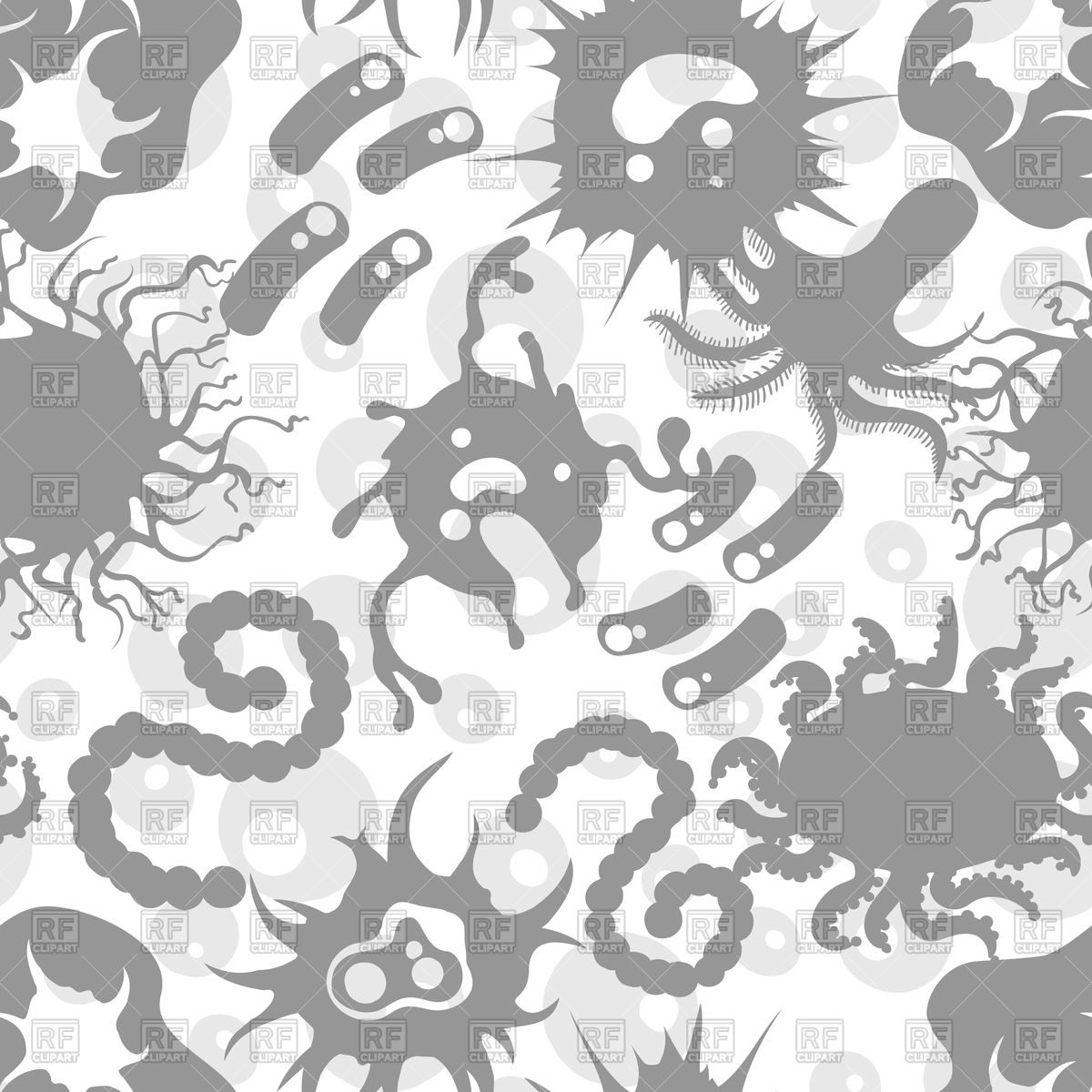 1200x1200 Biological Seamless Pattern With Microbes And Immune Bacteria