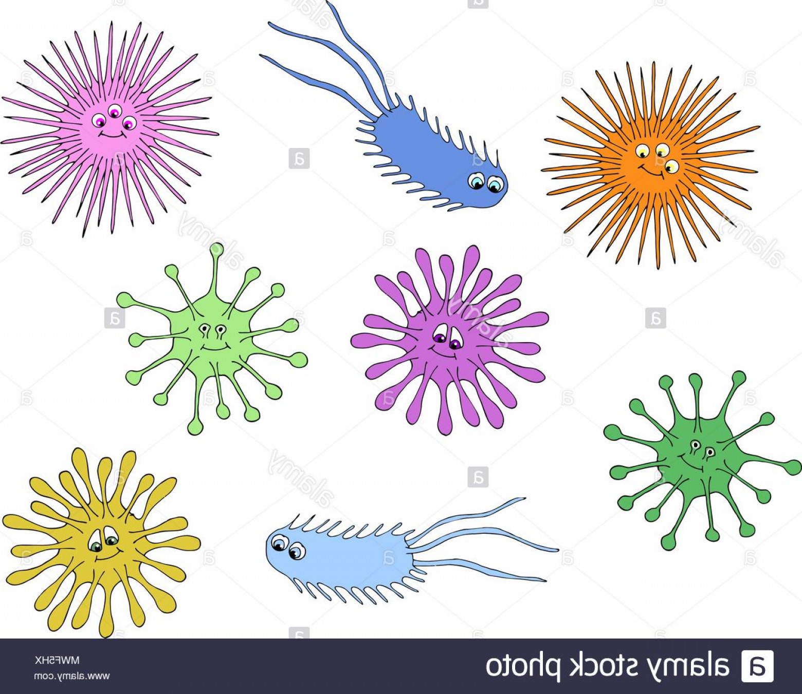 1560x1351 Bacteria And Germs Colorful Set Micro Organisms Disease Causing