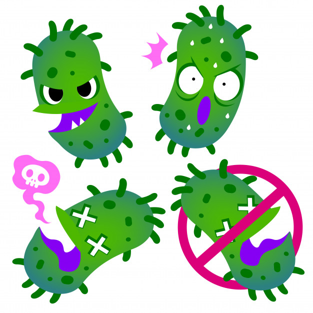 626x626 Vector Set Of Cute Virus, Germ, Bacteria Characters Isolated