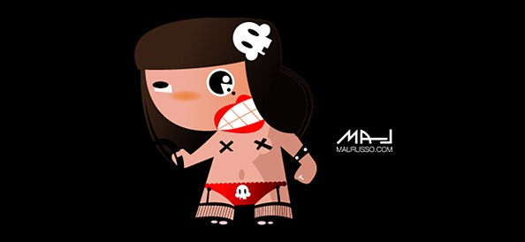 594x274 Bad Girl Vector Character