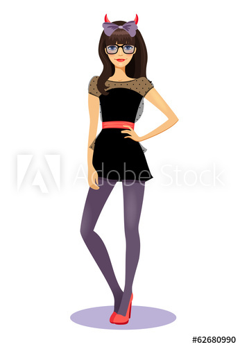 346x500 Cute Bad Girl With Horns