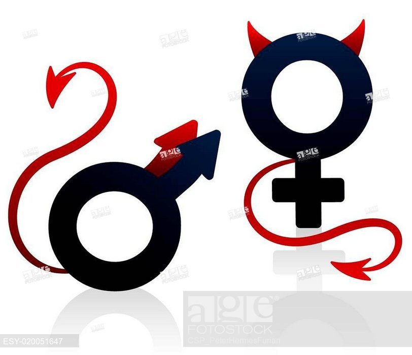 812x699 Bad Girl Bad Guy Devil Symbol, Stock Vector, Vector And Low Budget