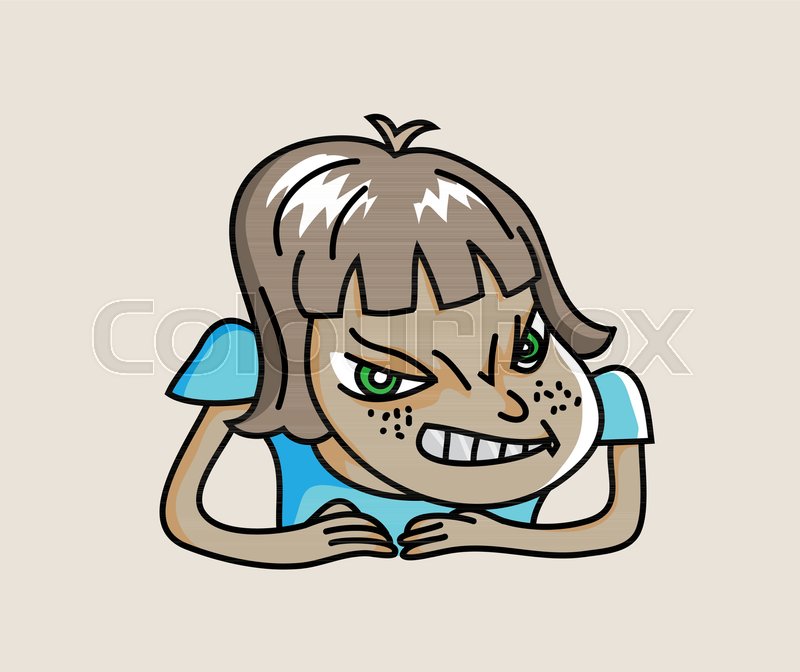 800x672 Bad Girl Cartoon Illustration, Art Stock Vector Colourbox