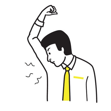 450x450 Vector Illustration Character Of Man Sniffing And Smelling His Bad