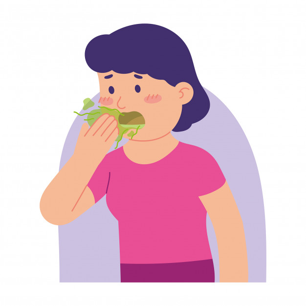 626x626 Woman Has Bad Smell In Her Mouth Vector Premium Download