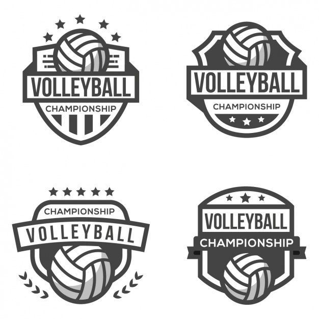 626x626 Four Logos For Volleyball Vector Free Download Badges