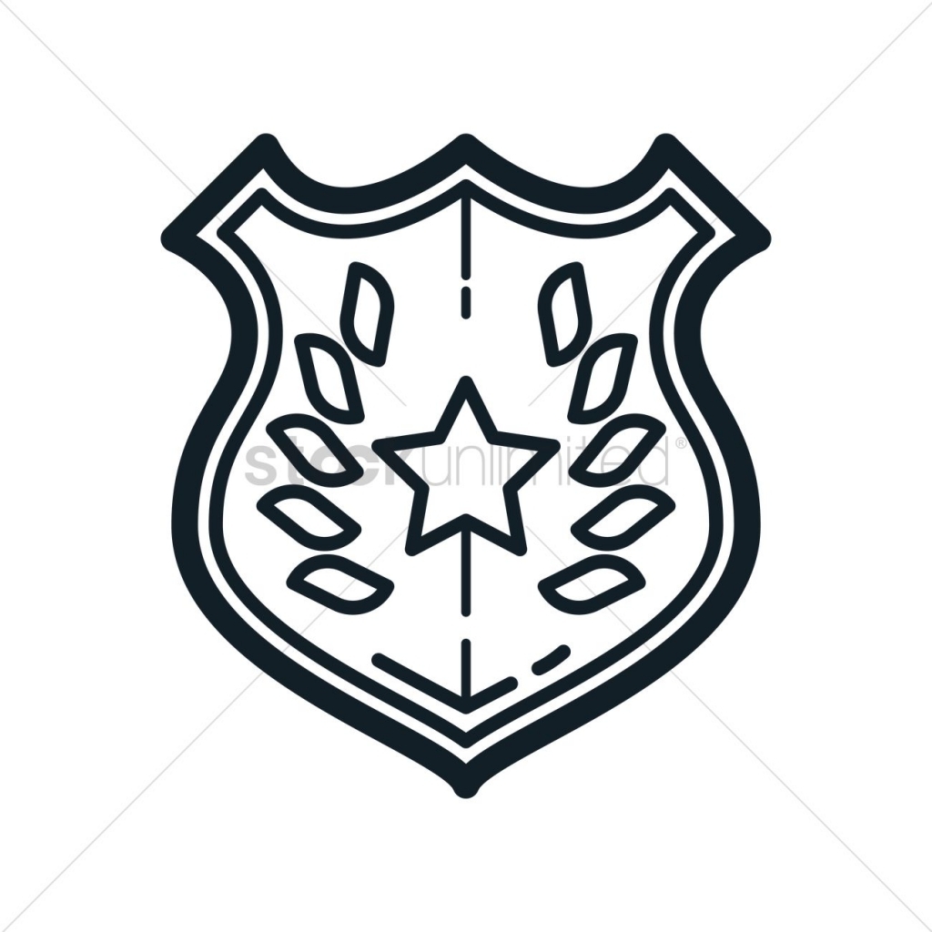 1024x1024 Informative Police Badge Outline Vector Image