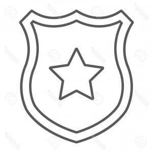 300x300 Photostock Vector Police Badge Outline Icon Linear Style Sign
