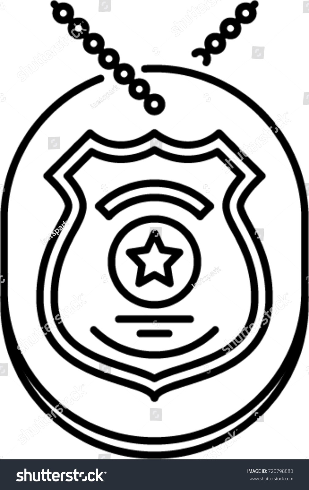 1010x1600 Police Badge Outline Icon Linear Vector