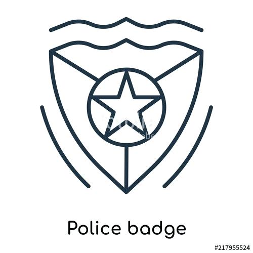 500x500 Police Badge Outline Police Badge Line Icon Outline Vector Sign