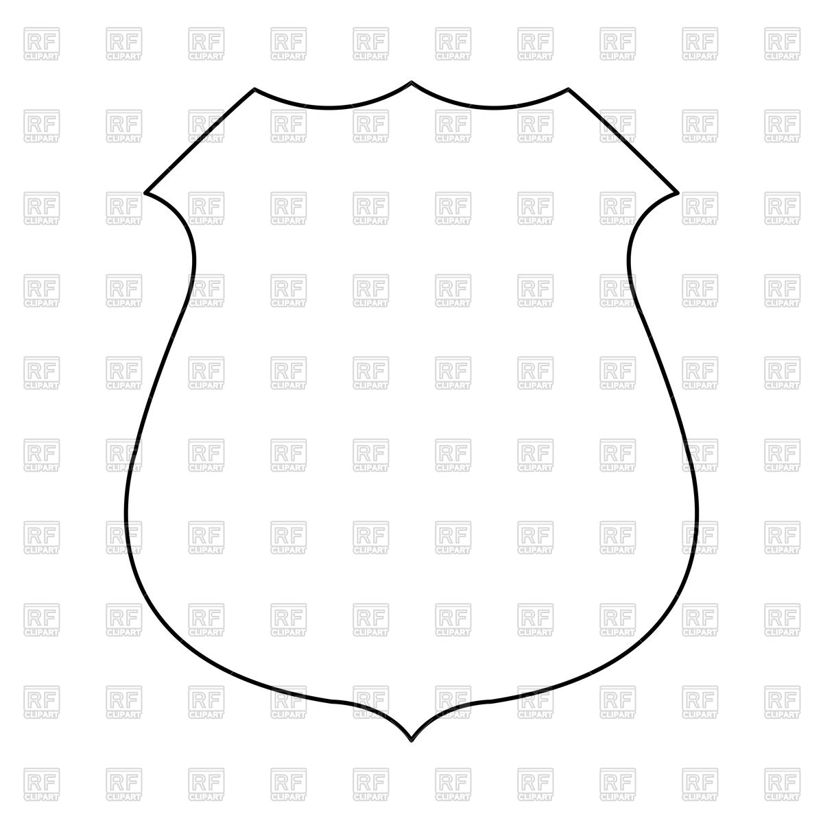 1200x1200 Police Badge Outline Vector Image Of Objects