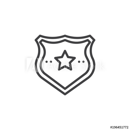 500x500 Police Badge Outline Icon Linear Style Sign For Mobile Concept