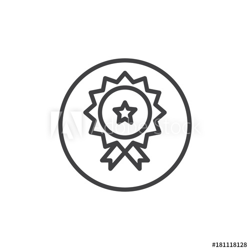 500x500 Winning Award, Prize, Medal Line Icon, Outline Vector Sign, Linear