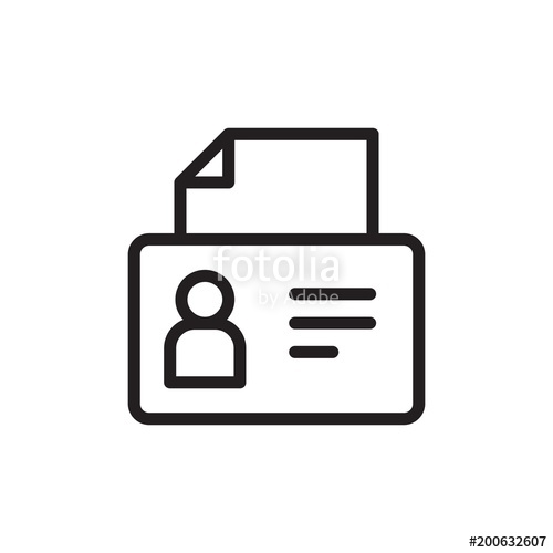 500x500 Student Profile, Student Badge Outline Vector Icon Stock Image