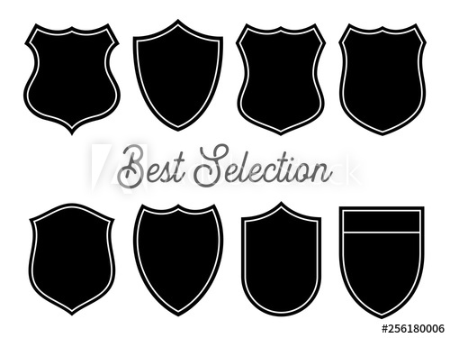 500x375 Badge Shape Set Vector Template