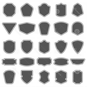 300x300 Blank Vintage Custom Shape Badge Emblem Vector Illustration
