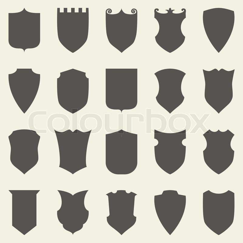 800x800 Set Of Blank Empty Dark Shields Stock Vector Colourbox