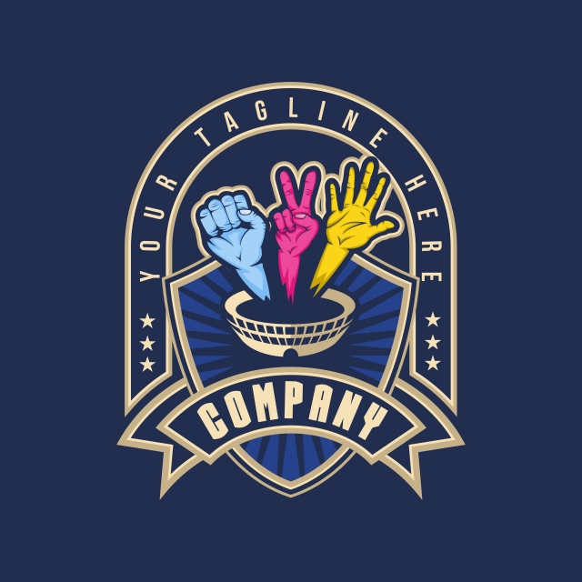 640x640 Hand Battle Arena Badge Vector Illustration Amazing Design