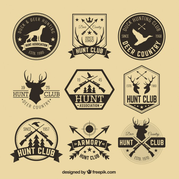 590x590 Hunting Club Badge Vector Free Download Beraksi Hipster Logo