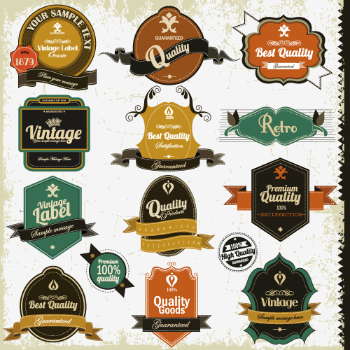 500x500 Set Of Vintage Badges Labels Vector Free Download