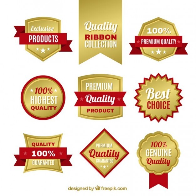 626x625 Golden Quality Badges Vector Free Download