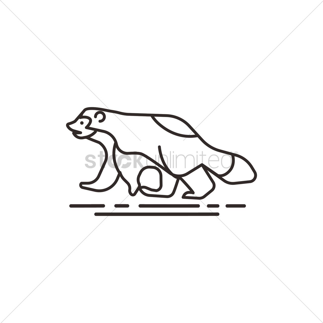 Honey Badger Vector Image 1300x1300 Honey Badger Vector Image