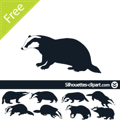 Badger Vector Silhouette Silhouettes Clipart Silhouettes 500x500 Badger Vector Silhouette Silhouettes Clipart Silhouettes
