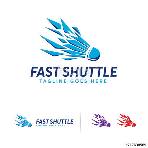 500x500 Fast Shuttlecock Logo Designs Concept Vector, Badminton Logo