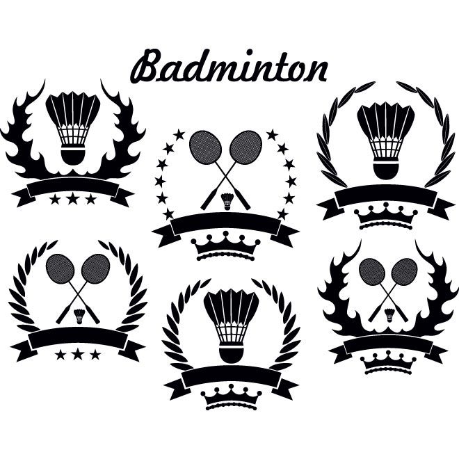 660x660 Free Vector Illustration Of Vintage Style Olympics Badminton Logo