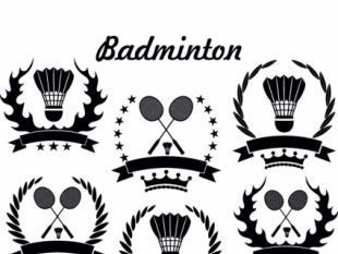 310x233 Free Vector Vintage Style Badminton Logo Template Free Vectors