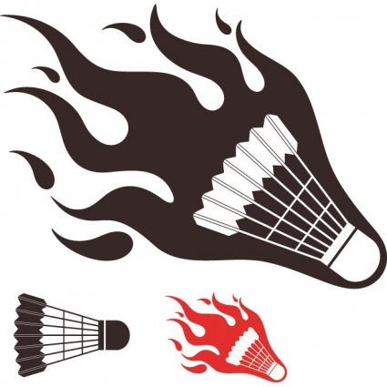 425x425 Free Vector Badminton Fire Shuttlecock Free Vectors Ui Download