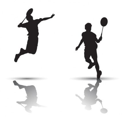 425x425 Free Vector Silhouette Badminton Player Free Vectors Ui Download