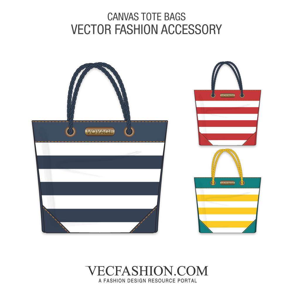 1000x1000 Canvas Tote Bags Vector Templates