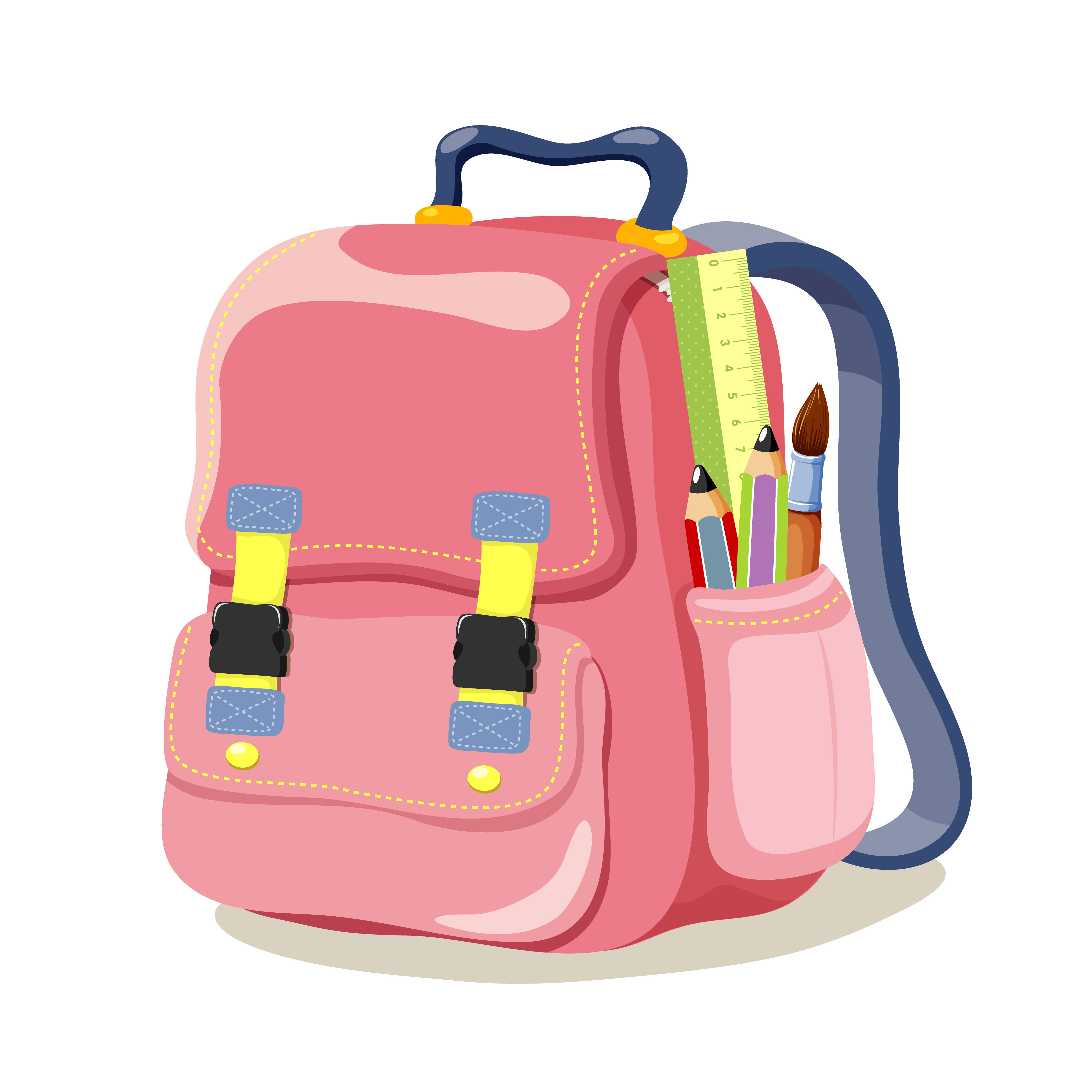 4500x4500 Colored School Bag Vector Free Download