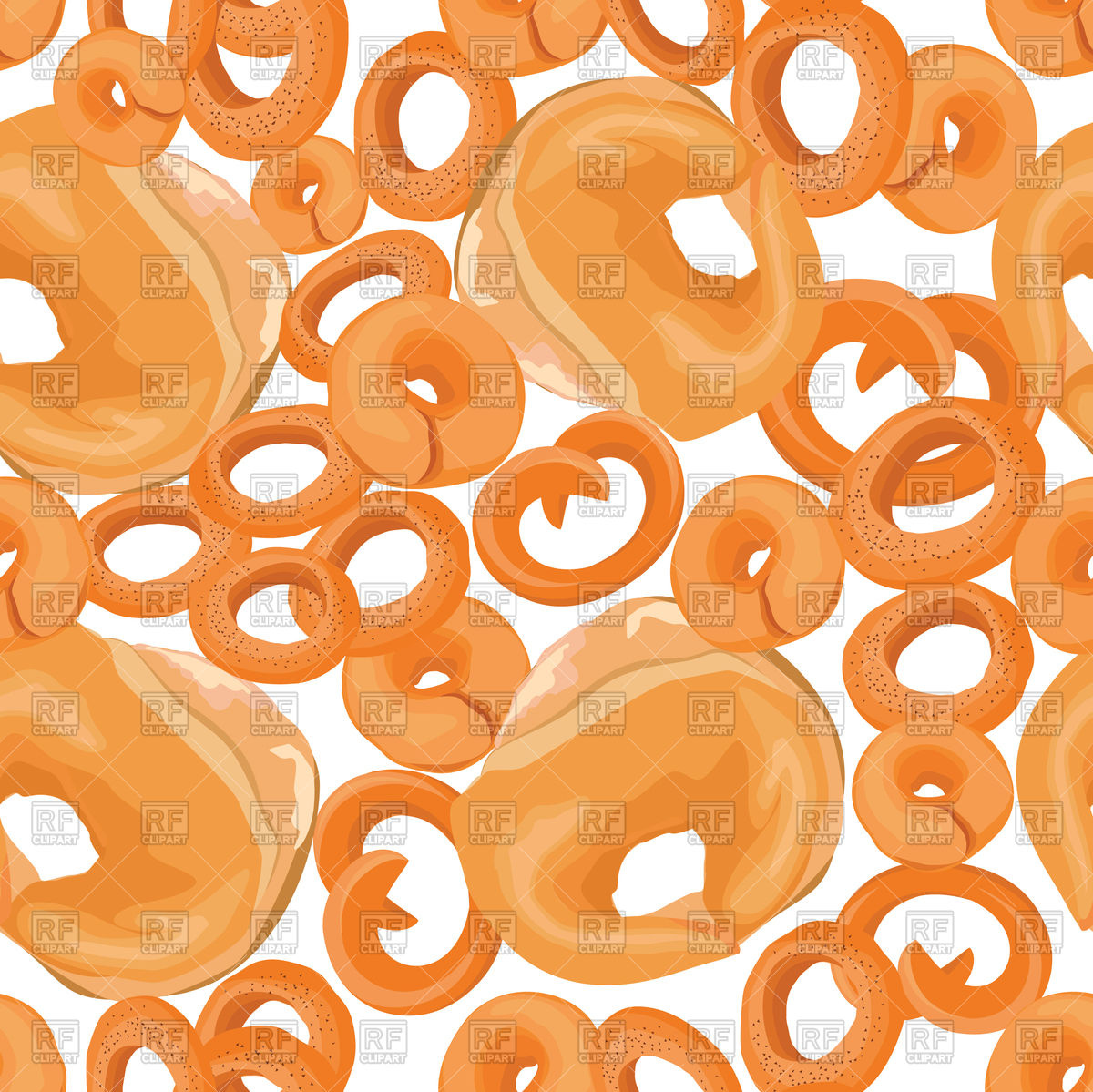 1200x1199 Bakery Seamless Pattern With Bagels And Pretzels Vector Image