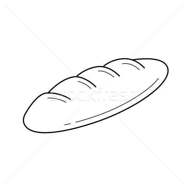 600x600 French Baguette Vector Line Icon Vector Illustration Andrei