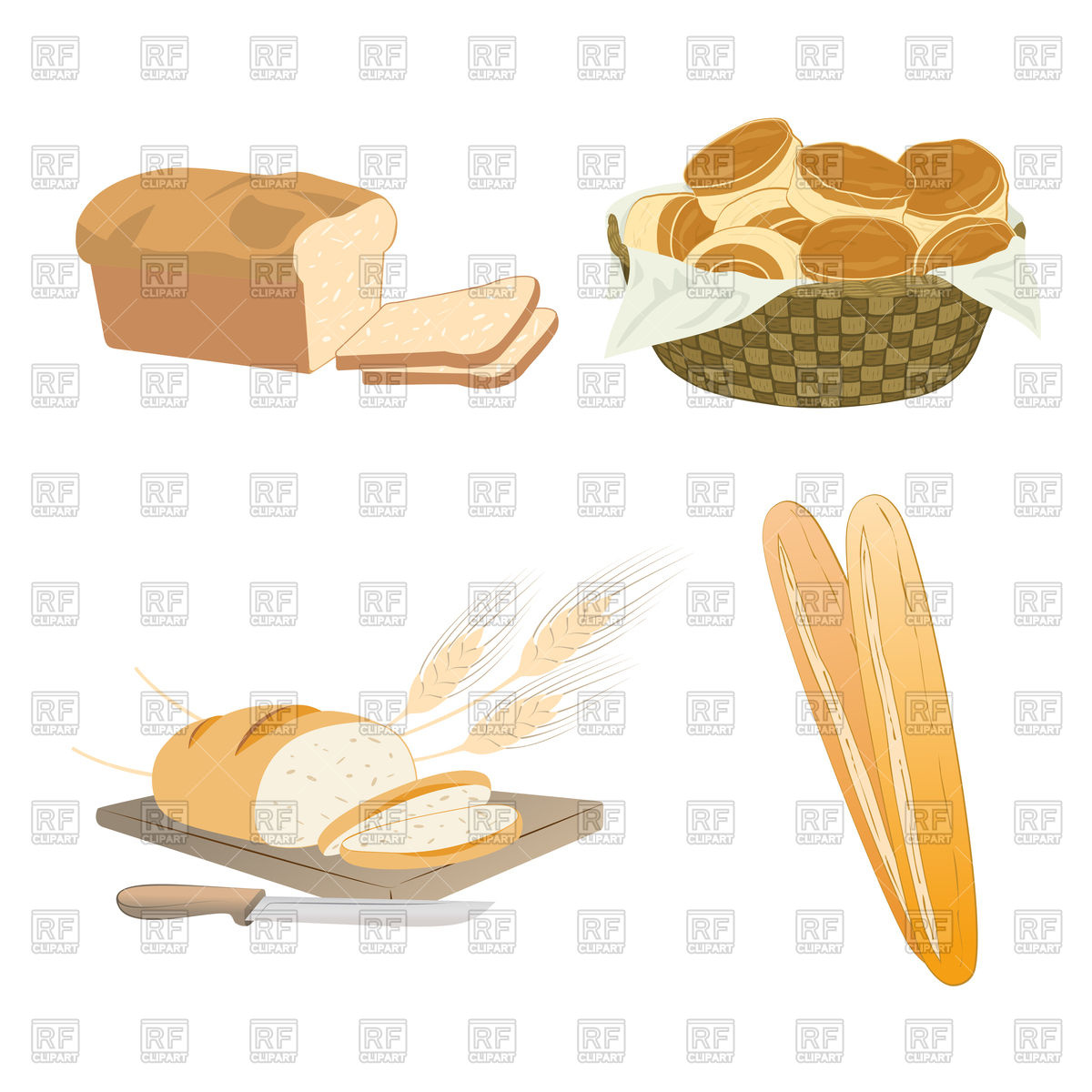 Set Of Cartoon Bread 1200x1200 Set Of Cartoon Bread