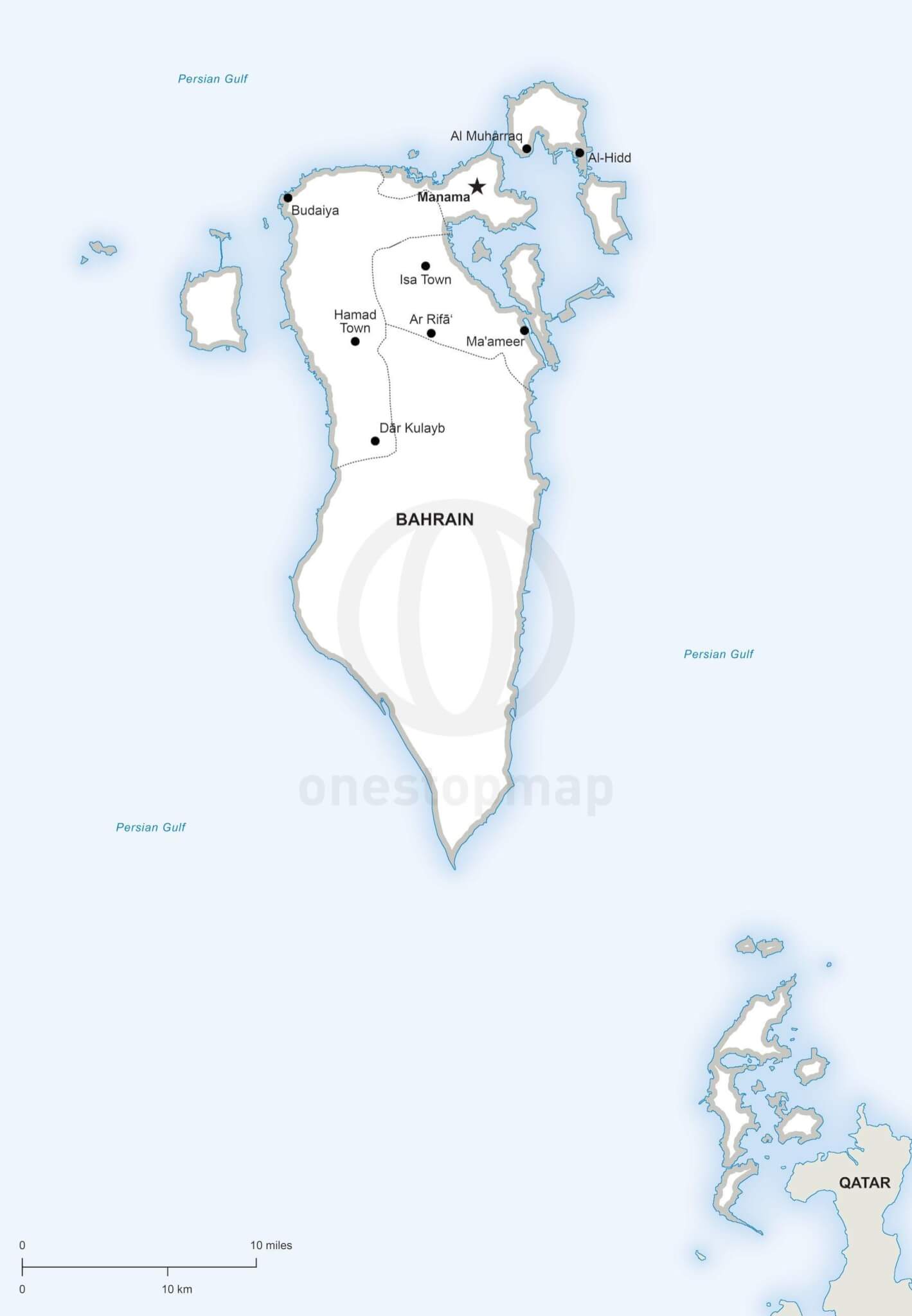 1419x2048 Vector Map Of Bahrain Political One Stop Map