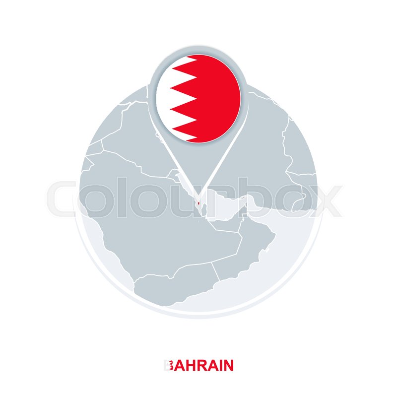 800x800 Bahrain Map And Flag, Vector Map Icon Stock Vector Colourbox