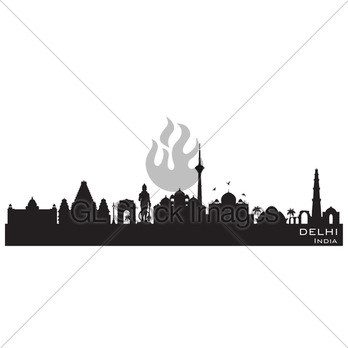 Delhi India City Skyline Vector Silhouette Gl Stock Images 500x500 Delhi India City Skyline Vector Silhouette Gl Stock Images