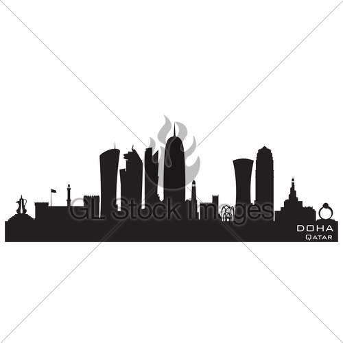 Doha Qatar City Skyline Vector Silhouette Gl Stock Images 500x500 Doha Qatar City Skyline Vector Silhouette Gl Stock Images