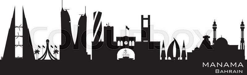 Manama Bahrain Skyline Detailed Vector Stock Vector Colourbox 800x243 Manama Bahrain Skyline Detailed Vector Stock Vector Colourbox