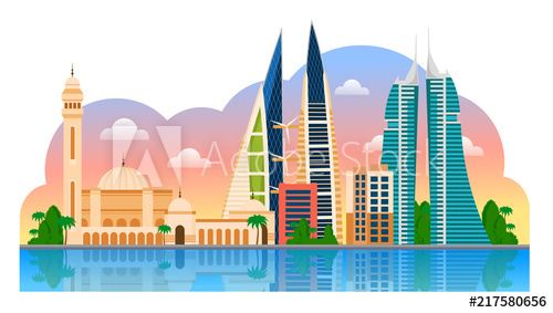 Travel To Bahrain Manama Landscape Template Of Flyer, Magazines 500x283 Travel To Bahrain Manama Landscape Template Of Flyer, Magazines