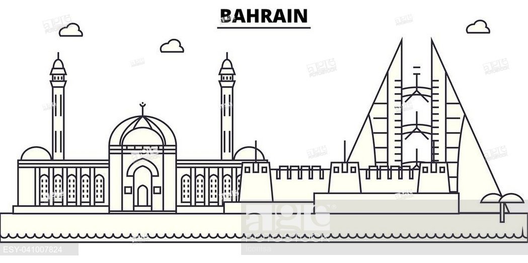 Bahrain Architecture Skyline Buildings, Silhouette, Outline 1049x523 Bahrain Architecture Skyline Buildings, Silhouette, Outline