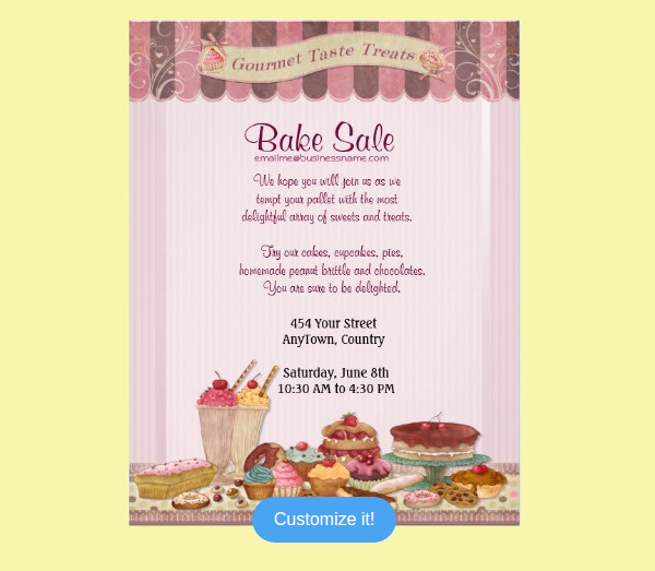 600x523 Bake Sale Flyer Templates
