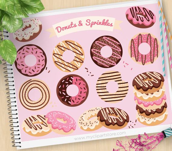 570x499 Donuts And Sprinkles Clipart, Doughnuts, Baked Goods, Icing